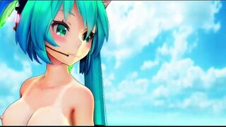 Miku Append Тачаангуй Бүжгийн Нүцгэн MMD
