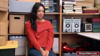 LP recovers the stolen items and then fucks the shoplifter