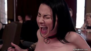 Ulo ulipon Veruca Santiago giya ulipon trainee Sabrina Bangko alang sa pag-alagad kanako, ug sila malisud nga fuck ug mosumiter sa ibabaw nga salog orgy bdsm party